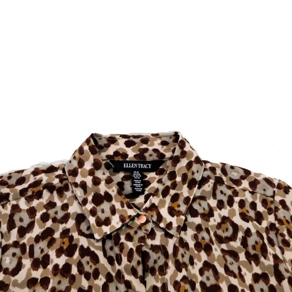 ELLEN TRACY WMNS XS ANIMAL PRINT LNG SLV TOP - Picture 5 of 5